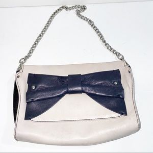 Nanette Lepore Cream and Black Bow Shoulder bag purse
